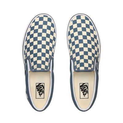 Vans Checkerboard Classic Slip-On - Kadın Slip-On Ayakkabı (Mavi)